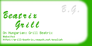 beatrix grill business card